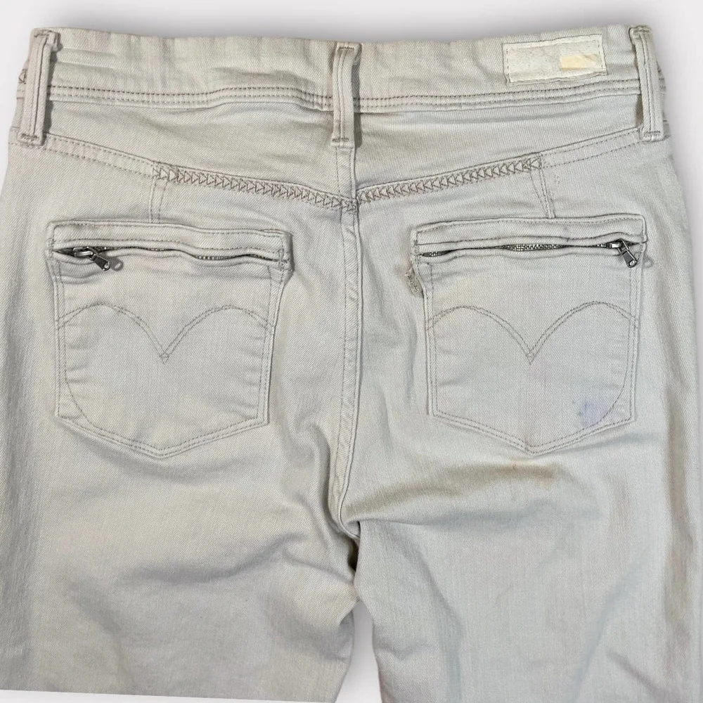 Levis (27) Demi Curve Jean Ecru Classic Rise Slim Leg - Picture 4 of 6